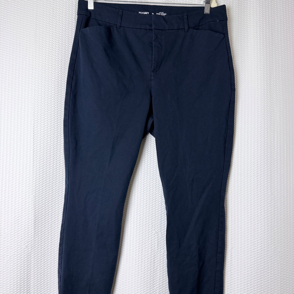 Old Navy Pixie Skinny Pants Womens 16 Navy Blue High Rise Secret Smooth Pockets - Picture 2 of 10